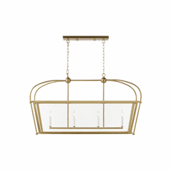 Sea Gull Charleston 4-LT Linear Foyer Light - Satin Brass - 6691004-848