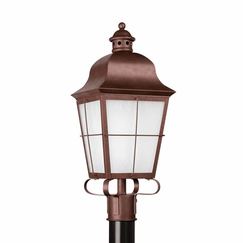 Sea Gull Chatham 1-LT Outdoor Post Lantern - Weathered Copper - 82973-44