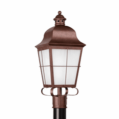 Sea Gull Chatham 1-LT Outdoor Post Lantern - Weathered Copper - 82973-44