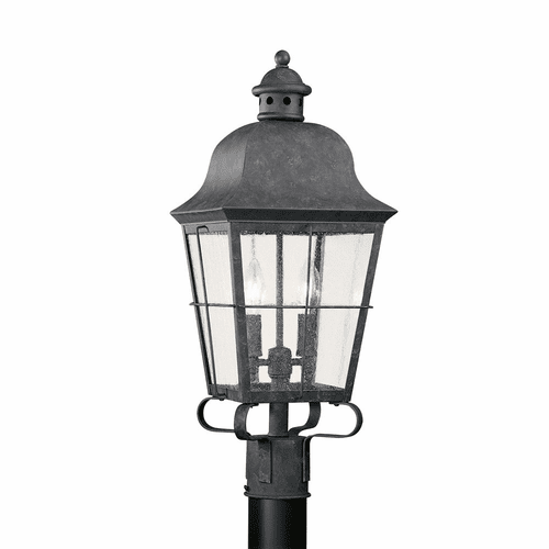 Sea Gull Chatham 2-LT Outdoor Post Lantern - Oxidized Bronze - 8262-46