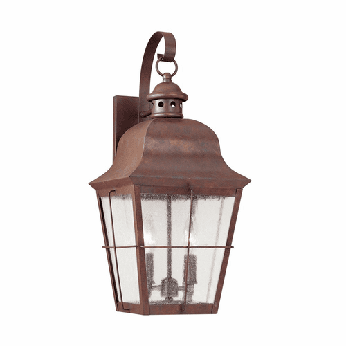 Sea Gull Chatham 2-LT Outdoor Wall Lantern - Weathered Copper - 8463-44