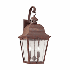 Sea Gull Chatham 2-LT Outdoor Wall Lantern - Weathered Copper - 8463-44 Sea Gull Chatham 2-LT Outdoor Wall Lantern - Weathered Copper - 8463-44
