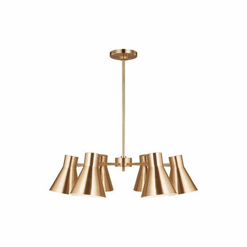 Sea Gull Chet 6-LT Chandelier - Satin Brass - 3000506-848