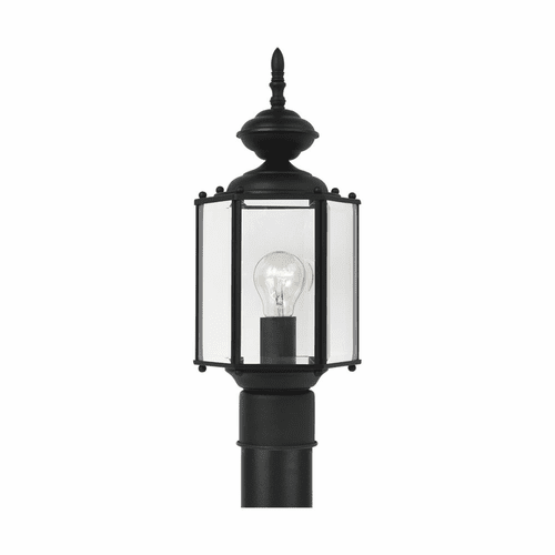 Sea Gull Classico 1-LT Outdoor Post Lantern - Black - 8209-12