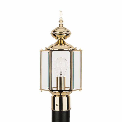 Sea Gull Classico 1-LT Outdoor Post Lantern - Polished Brass - 8209-02