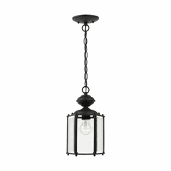 Sea Gull Classico 1-LT Outdoor Semi-Flush Convertible Pendant - Black - 6008-12