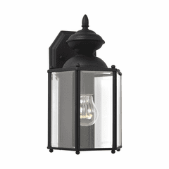 Sea Gull Classico 1-LT Outdoor Wall Lantern - Black - 8509-12