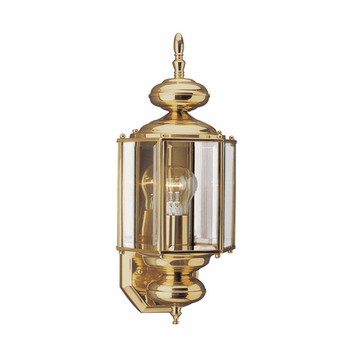 Sea Gull Classico 1-LT Outdoor Wall Lantern - Polished Brass - 8510-02