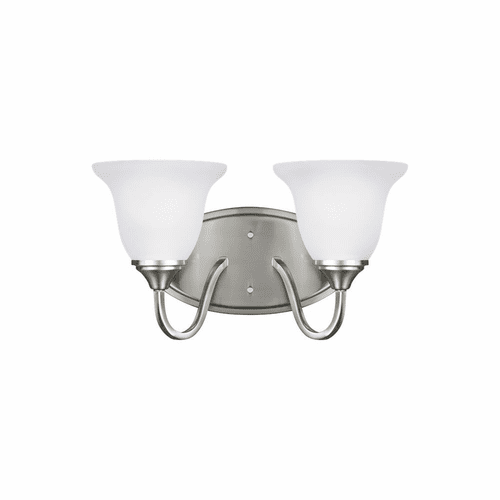Sea Gull Clement 2-LT Wall/Bath Light - Brushed Nickel - 4450502-962