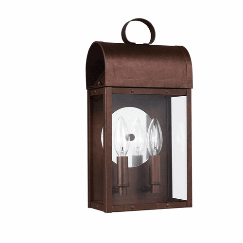 Sea Gull Conroe 2-LT Outdoor Wall Lantern - Weathered Copper - 8614802EN-44