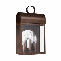 Sea Gull Conroe 3-LT Outdoor Wall Lantern - Weathered Copper - 8714803-44 Sea Gull Conroe 3-LT Outdoor Wall Lantern - Weathered Copper - 8714803-44