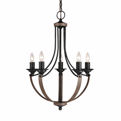 Sea Gull Corbeille 5-LT Chandelier - Stardust / Cerused Oak - 3280405-846