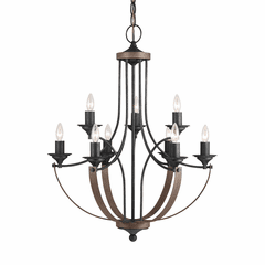 Sea Gull Corbeille 9-LT Chandelier - Stardust / Cerused Oak - 3280409-846 Sea Gull Corbeille 9-LT Chandelier - Stardust / Cerused Oak - 3280409-846