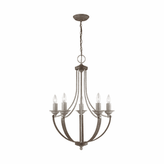 Sea Gull Corbeille Five Light Chandelier - Washed Pine - 3280405-872