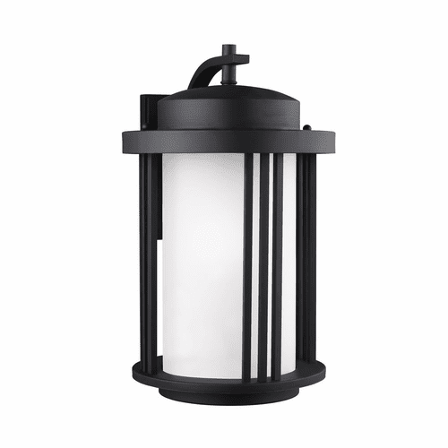 Sea Gull Crowell Large 1-LT Outdoor Wall Lantern - Black - 8847901DEN3-12