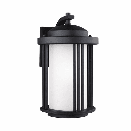 Sea Gull Crowell Medium 1-LT Outdoor Wall Lantern - Black - 8747901DEN3-12