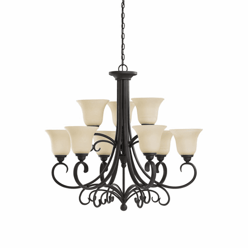 Sea Gull Del Prato 9-LT Chandelier - Chestnut Bronze - 31123-820