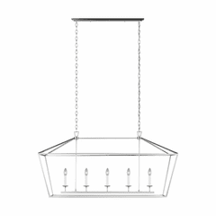 Sea Gull Dianna Five Light Medium Linear Chandelier - Brushed Nickel - 6692605-962