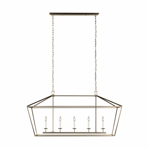 Sea Gull Dianna Five Light Medium Linear Chandelier - Satin Brass - 6692605-848