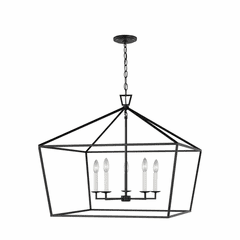 Sea Gull Dianna Five Light Wide Lantern - Midnight Black - 5692605-112