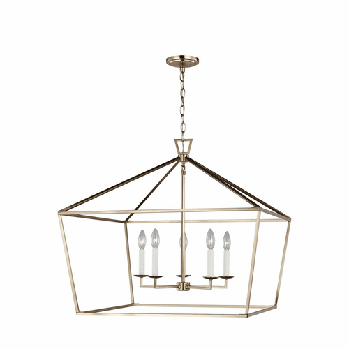 Sea Gull Dianna Five Light Wide Lantern - Satin Brass - 5692605-848