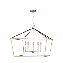 Sea Gull Dianna Five Light Wide Lantern - Satin Brass - 5692605-848