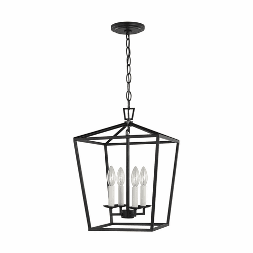 Sea Gull Dianna Four Light Small Lantern - Midnight Black - 5292604-112