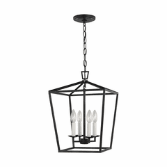 Sea Gull Dianna Four Light Small Lantern - Midnight Black - 5292604-112