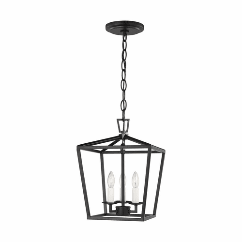 Sea Gull Dianna Three Light Mini Lantern - Midnight Black - 5192603-112