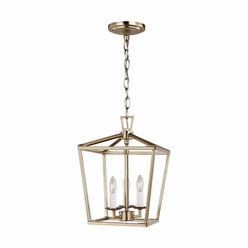 Sea Gull Dianna Three Light Mini Lantern - Satin Brass - 5192603-848