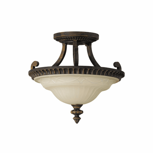 Sea Gull Drawing Room 2-LT Small Semi-Flush Mount - Walnut - SF238WAL