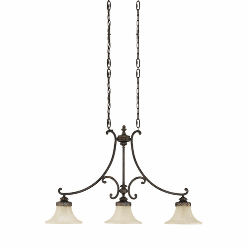 Sea Gull Drawing Room 3-LT Island Chandelier - Walnut - F2218/3WAL