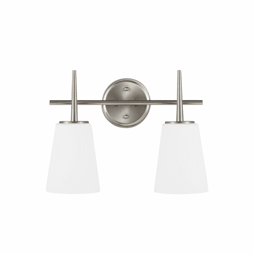 Sea Gull Driscoll 2-LT Wall/Bath Light - Brushed Nickel - 4440402-962