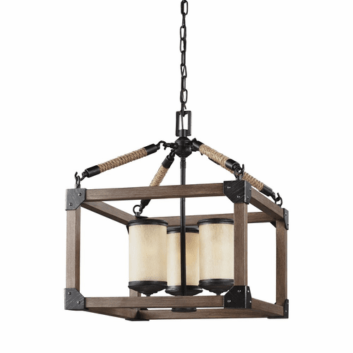 Sea Gull Dunning 3-LT Chandelier - Stardust / Cerused Oak - 3113303-846