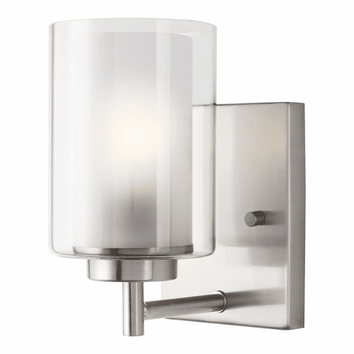 Sea Gull Elmwood Park 1-LT Bath/Wall Sconce - Brushed Nickel - 4137301-962
