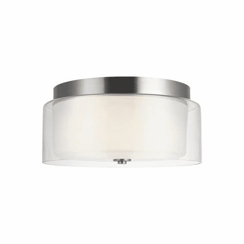 Sea Gull Elmwood Park 2-LT Ceiling Flush Mount - Brushed Nickel - 7537302-962