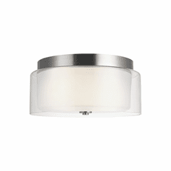 Sea Gull Elmwood Park 2-LT Ceiling Flush Mount - Brushed Nickel - 7537302-962 Sea Gull Elmwood Park 2-LT Ceiling Flush Mount - Brushed Nickel - 7537302-962