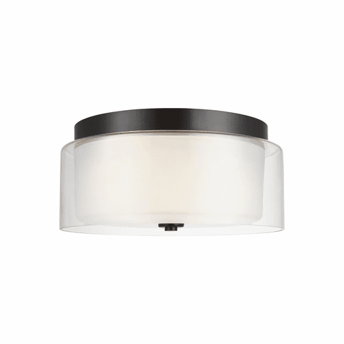 Sea Gull Elmwood Park 2-LT Ceiling Flush Mount - Heirloom Bronze - 7537302-782