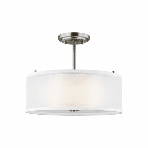 Sea Gull Elmwood Park 2-LT Semi-Flush Mount - Brushed Nickel - 7737302-962