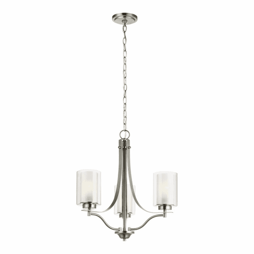 Sea Gull Elmwood Park 3-LT Chandelier - Brushed Nickel - 3137303-962