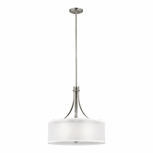 Sea Gull Elmwood Park 3-LT Pendant - Brushed Nickel - 6537303-962