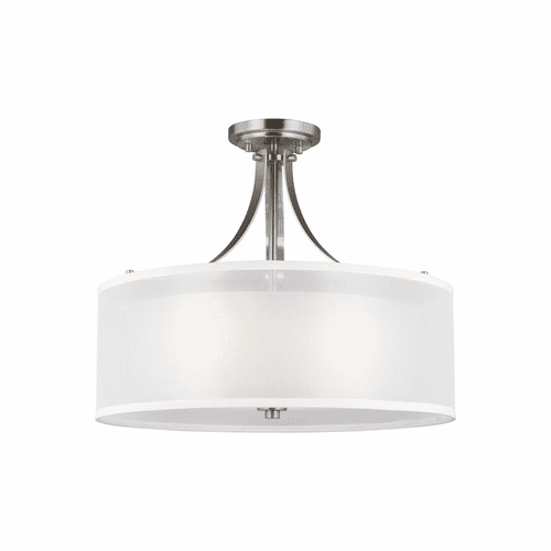 Sea Gull Elmwood Park 3-LT Semi-Flush Mount - Brushed Nickel - 7737303-962