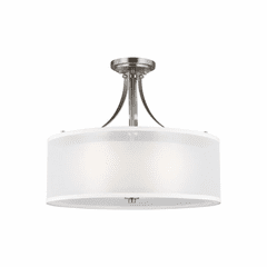 Sea Gull Elmwood Park 3-LT Semi-Flush Mount - Brushed Nickel - 7737303-962
