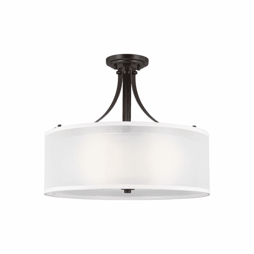 Sea Gull Elmwood Park 3-LT Semi-Flush Mount - Heirloom Bronze - 7737303-782