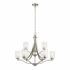 Sea Gull Elmwood Park 9-LT Chandelier - Brushed Nickel - 3137309-962