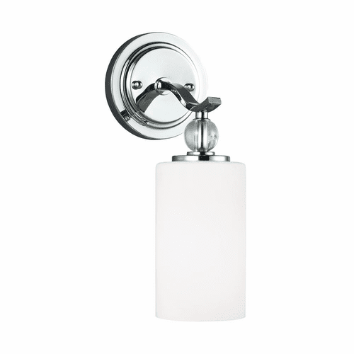 Sea Gull Englehorn 1-LT Wall/Bath Light - Chrome / Optic Crystal - 4113401-05