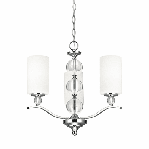 Sea Gull Englehorn 3-LT Chandelier - Chrome / Optic Crystal - 3113403-05