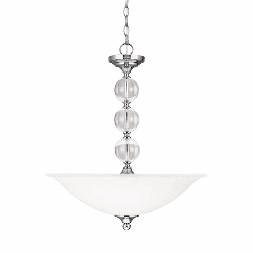 Sea Gull Englehorn 3-LT Pendant - Chrome / Optic Crystal - 6613403-05