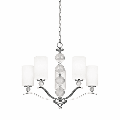 Sea Gull Englehorn 5-LT Chandelier - Chrome / Optic Crystal - 3113405-05
