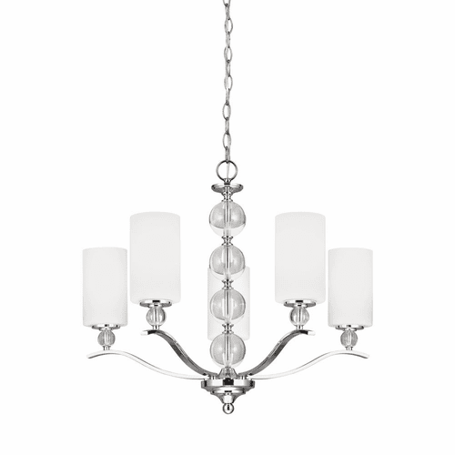 Sea Gull Englehorn 5-LT Chandelier - Chrome / Optic Crystal - 3113405EN3-05